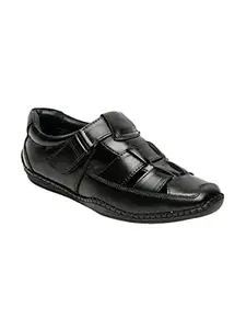 TEAKWOOD LEATHERS Teakwood Genuine Leather Casual Slippers & Sandals Footwear for Men(Black, 41)