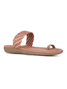 Inc.5 Womens Peach Casual Solid One Toe Slip-On Flat Sandals