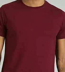 Generic 100% Cotton - Mens Plain Maroon T Shirt for Daily Use (XL)