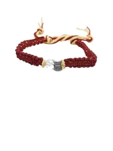 JEWELLERYHUT 925 Sterling Silver Rakhi for Bhaiya | Pure Silver Rakhi Bracelet for Brother | Elegant & Traditional Design | Gift Box Included | Raksha Bandhan Special (Model-5)