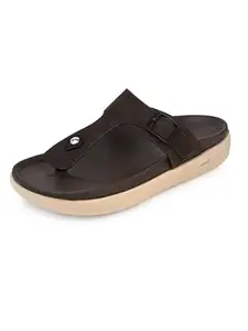 FENTACIA Men Brown T-Strap Sandals