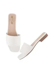 Shoetopia Stylish Embellished White Flats For Women /EU40