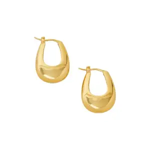 Accessorize London Women 14k Real Gold Plated Horseshoe Hoop Earrings
