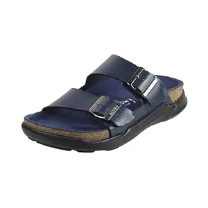 Mochi Mens Leather Blue Slippers (Size (8 UK (42 EU))
