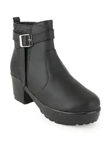 Sapatos Women Block Heel Boot With Buckle