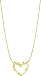 SUBHAGALANKAR 18k Gold Plated Stainless Steel Heart Necklace For Women And Girls.