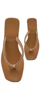 Women Stylish Flats Fashion Sandal For Party & Wedding/Casual Flat Sandals For Women's & Girls_TA11_Brown_09