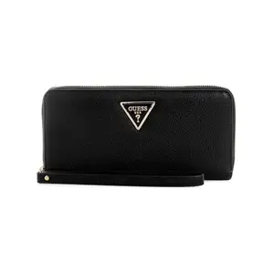 GUESS Black Solid Laurel Zip Around Large Wallet