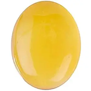 GEMS RIVER 7.25 Carat Yellow Sulemani Deluxe Quality Natural Agate Sulemani Hakik Gemstone AAA Quality for Ring Men Women (B52)
