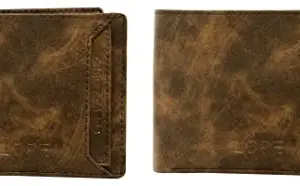 VENUSATURN Lorem Brown Removable Card Holder Bi-Fold Premium Faux Leather 8 ATM Card Slots Wallet for Men WL04-B