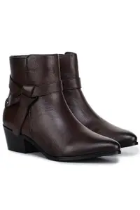 Zoom Shoes Premium Leather Comfortable Lightweight Boots for Women with LEATHER Sole Ideal for Casual Wear