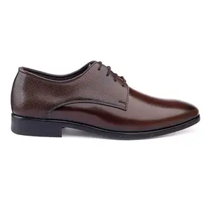 YUVRATO BAXI Men's Faux Leather Brown Formal Office Wear Lace-Up Shoes - 8 UK