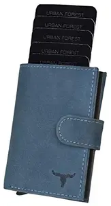 URBAN FOREST Drake Vintage Blue Card Holder Leather Wallet for Men