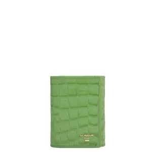 Da Milano Green Leather Mini Trifold Wallet for Women (10029H)