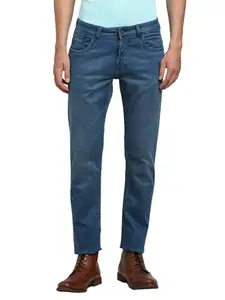 Turtle Men Cotton Stretch Narrow Fit Denim Blue Jeans