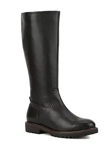 Bruno Manetti Women's Black slipon Knee Length Classic Zipper Boots