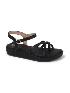 Carlton London Women Fashion Sandal,Black,UK-8