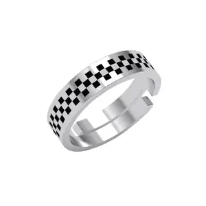 Clara Pure 925 Sterling Silver Oxidised Chess Men Ring |Size Adjustable | Gift for Men & Boys