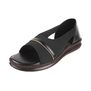 Walkway Women Black Synthetic Sandals, EU/37 UK/4 (33-20)