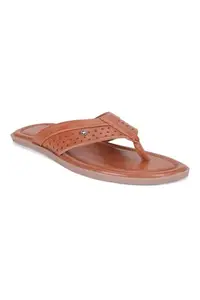 Louis Philippe Men Brown Solid Flip Flops