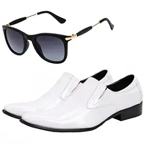 Vitoria Stylish Men's Synthetic Leather Formal Shoes with Free Unisex Sunglasses Rabber Stick Black/Office Shoes/Suit Shoes/Dress Shoes/Party Shoes (Numeric_7)