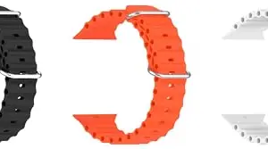ACM Pack of 3 Watch Strap Slide 42mm 44mm 45mm 46mm 49mm Silicone Smart Belt compatible with Pebble Rise Pro Smartwatch Classic Band (Black/Orange/White)