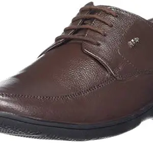 Lee Cooper LC3400E Men's Leather Derby Formal Shoes | Lightweight, Comfortable & Stylish Lace-Ups for Office, Business 41EU_7UK Brown