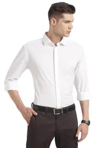 Indian Terrain Mens Solid White Shirt