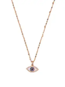 Zeraki Jewels Stylish Blue & Gold Plated Pendant Necklace For Women | Love Pendant Necklace | Valentine's Gift for Girlfriend - A404