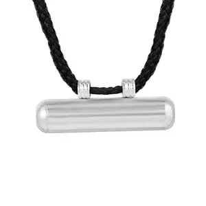 DULCI Silver Plated Brass Openable Drum Shape Spiritual Tabeez Taviz Pendant with Black Thread to Protect from Evil Eyes Unisex