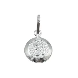 Sahiba Gems Pure Sterling Silver OM Nazar Pendant with Black Cotton Thread Protection for New Born Babies kids | Baby Shower Gifting Purpose