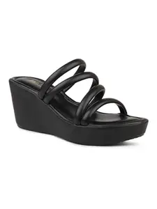 Inc.5 Women Black Solid Wedge Sandals
