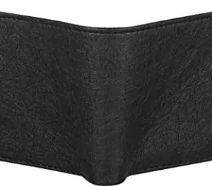 WILD EDGE Black Bi-Fold Men's Wallet - Formal/Casual/Stylish Artificial Leather Wallet for Men - Black Men's Two-Fold Purse