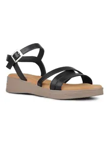 Inc.5 Womens Black Casual Strappy Round Toe Sandals