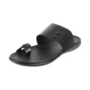 Mochi Mens Leather Black Slippers (Size (12 UK (46 EU))
