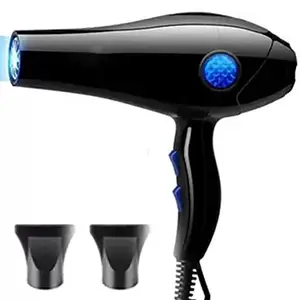 Generic 5000 watt Professional Hair Dryer with Hot and Cold 2x Speed, Air and Nozzles For Men And Women, Black