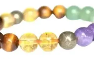 UROOH Divya Spiritual Money Magnet Bracelet 8MM Pyrite Citrin-Green Aventurine-Tiger eye-Crystal-Amethyst-Malachite-Magnetite Beaded Bracelets