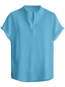 WIZOON Shirt for Man|Textured Cotton|Regular Fit|Half Sleeve| Comfortable Stylish|Men's Short Shirt