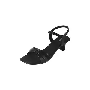 Metro Women's Black Stylish Back Strappy Design with Kitten Heel UK/4 EU/37 (33-848)