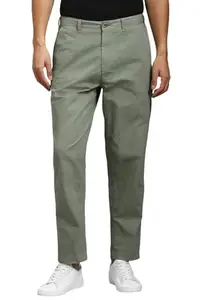 Louis Philippe Men's Classic Casual Pants (LRTFNBGFO88631_Olive