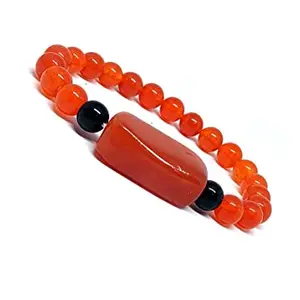 ASTROGHAR Natural Carnelian Crystal Tumble Stretch Bracelet For Men & Women