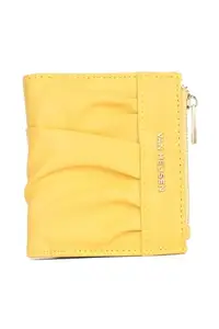 Van Heusen Leather Women Yellow Textured Wallets