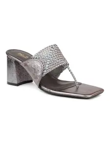 Inc.5 Women Pewter Embellished Block Heels