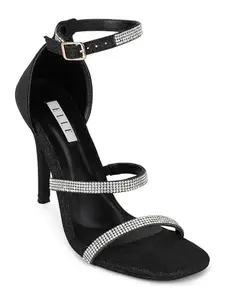 ELLE Women Sandal,Black,UK-6