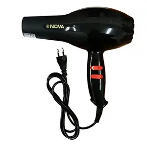 WALBERRIE Walberrie Proffesional 1800 Watts Salon Style Hair Dryer with Hot and Cold 2x Speed, Air and Nozzles for Men And Women, Multicolored (Black/Red)