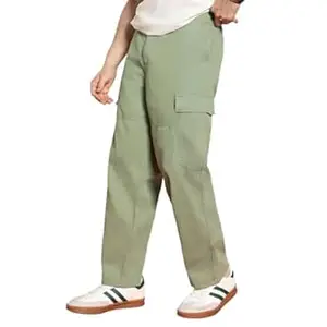 Urbano Fashion Men's Loose Baggy Fit Solid Cargo Chino Trouser Pant with 6 Pockets Non-Stretchable