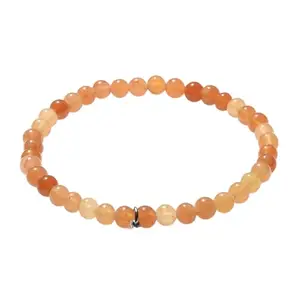AAMRAPALI SILVER GEMS AAMRAPALI Orange Aventurine Bracelet Mini | Stone Beads Bracelet | Focus on Heart Chakra | Stunning Gem Patterns Tones | I embrace joy and limitless possibilities. Orange Aventurine is a beacon of opt