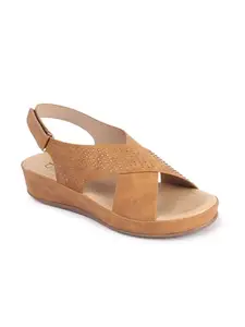 Carlton London Women Sandal,Tan,UK-4