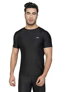 Vector X VTD-021 Unisex Adults Compression Half Sleeve Base Layer Tight Top (Black)