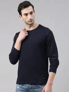 Bushirt Casual Printed Dark Blue Color Mens T-Shirt - FS7529173314-XXL